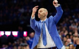 Dec 14, 2024; Lexington, Kentucky, USA; Kentucky Wildcats head coach Mark Pope directs his players during the second half against the Louisville Cardinals at Rupp Arena at Central Bank Center. Mandatory Credit: Jordan Prather-Imagn Images