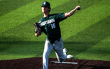Michigan State's Joseph Dzierwa delivers a pitch during a NCAA Big Ten Conference baseball game against Iowa, Friday, May 12, 2023, at Duane Banks Field in Iowa City, Iowa. - Joseph Cress, USA TODAY Sports