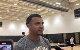 Assistant coach Bryston Williams met with the media on Tuesday. (Photo by Kyle Huesmann)