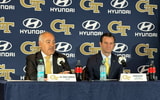 Georgia Tech president Angel Cabrera and athletic director Ryan Alpert