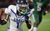 IMG Academy receiver Donovan Olugbode looks to gain extra yardage.