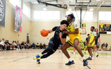 July 15, 2025; North Augusta, South Carolina, USA; Oakland Soldiers Tyran Stokes (4) moves towards the basket during the Oakland Soldiers and Team Final game at Nike EYBL Peach Jam at Riverview Park Activities Center. The Oakland Soldiers won 86-75. Mandatory Credit: Katie Goodale - Augusta Chronicle/USA TODAY NETWORK