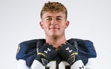 Grayson McKeogh poses on his Notre Dame official visit.