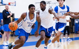 DeAndre Liggins defends Otega Oweh - Caleb Bowlin, UK Athletics