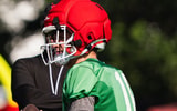 Rutgers Football quarterback Athan Kaliakmanis in training camp.