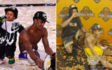 Rajon and Pierre Rondo - Photo on left via Phil Ellsworth, ESPN | Photo on right via @Taiwan Williams (Instagram: @_Tai.Williams)