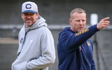 Cal head coach Justin Wilcox and offensive coordinator Bryan Harsin