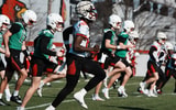 Louisville football practices outside the Trager Center in Louisville, Ky. on Mar. 1, 2025.