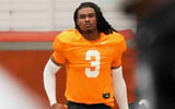Tennessee defensive back Jermod McCoy (3) warms up during a Tennessee football practice, Tuesday, Dec. 17, 2024.