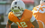 Freshman LB Jaedon Harmon readies for pursuit drill