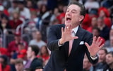 Mar 22, 2025; Providence, RI, USA; St. John's Red Storm of the Big East head coach Rick Pitino during the second half of a second round men’s NCAA Tournament game against the Arkansas Razorbacks at Amica Mutual Pavilion. Mandatory Credit: Gregory Fisher-Imagn Images