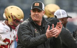 Boston College Eagles head coach Bill O'Brien on the field before the game against the Nebraska Cornhuskers at Yankee Stadium. - Vincent Carchietta, USA TODAY Sports