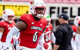 Louisville Cardinals linebacker Stanquan Clark (6) warms up ahead of their game against the Austin Peay Governors on Saturday, Aug. 31, 2024 at L&N Federal Credit Union Stadium in Louisville, Ky.
