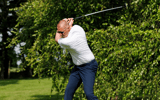 Mark Pope swinging a golf club - Tommy Quarles, UK Athletics