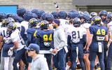 Cal's football team during spring practice in March 2025.