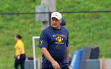 West Virginia head coach Rich Rodriguez at fall practice
