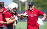 South Carolina football coach Shane Beamer during the team's first preseason practice (Photo: Katie Dugan | GamecockCentral.com)