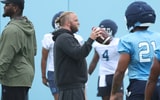UNC defensive coordinator Steve Belichick and inside linebackers coach Jamie Collins