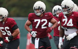 Alabama OL Geno VanDeMark, Parker Brailsford and Kadyn Proctor
