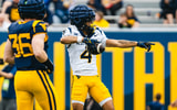 West Virginia wide receiver Cam Vaughn catching the TD pass