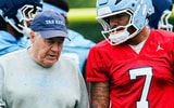 UNC quarterback Gio Lopez and coach Bill Belichick