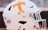 Nelson Chenault-Imagn Images | Oct 5, 2024; Fayetteville, Arkansas, USA; General view of a Tennessee Volunteers helmet prior to the game against the Arkansas Razorbacks at Donald W. Reynolds Razorback Stadium