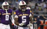 Albany linebacker Ron Holmes returns for the Great Danes. (Photo by UA Athletics)