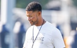 Marcus Freeman at Notre Dame football practice