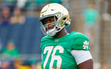 Notre Dame offensive lineman Guerby Lambert in 2024