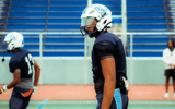 2027 tight end Sydney Padilla during training camp