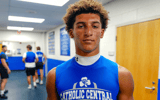 Samson Gash, a 4-star wide receiver from Detroit Catholic Central who has officially committed to Michigan State, practices on Monday, Aug. 11, 2025. - Kimberly P. Mitchell, USA TODAY Sports