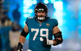 Jacksonville Jaguars center Luke Fortner (79) runs onto the field before an NFL first round playoff football matchup Saturday, Jan. 14, 2023 at TIAA Bank Field in Jacksonville, Fla. The Jacksonville Jaguars edged the Los Angeles Chargers on a field goal 31-30. [Corey Perrine/Florida Times-Union]