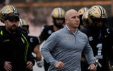 Vanderbilt Commodores Head Coach Clark Lea runs onto the field before playing against South Carolina Gamecocks at FirstBank Stadium in Nashville, Tenn., Saturday, Nov. 9, 2024. © Stephanie Amador / The Tennessean / USA TODAY NETWORK via Imagn Images