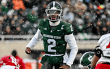 Michigan State's Aidan Chiles prepares to snap the ball against Rutgers during the second quarter on Saturday, Nov. 30, 2024, at Spartan Stadium in East Lansing. - Nick King, USA TODAY Sports
