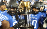 Kentucky celebrates a Governor's Cup win over Louisville, via Dr. Michael Huang, KSR