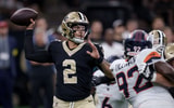 Former South Carolina quarterback Spencer Rattler with the New Orleans Saints this preseason. Photo credit: Matthew Hinton-Imagn Images