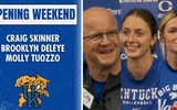 Kentucky volleyball's Craig Skinner, Brooklyn DeLeye, and Molly Tuozzo