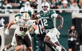 Michigan State quarterback Aidan Chiles (2) looks to pass against Western Michigan during the second half at Spartan Stadium in East Lansing on Friday, August 29, 2025. - Junfu Han, USA TODAY Sports