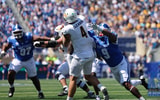 Toledo QB Tucker Gleason faces pressure from Landyn Watson and the Kentucky defense, via Dr. Michael Huang, KSR