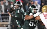 Michigan State Spartans quarterback Aidan Chiles (2) throws a pass against the Boston College Eagles during the first half at Alumni Stadium. - Eric Canha, USA TODAY Sports