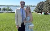 Former Notre Dame offensive lineman Trevor Ruhland with wife, Nina