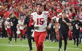 Nebraska football QB Dylan Raiola jogs off the field at halftime of the Huskers' 20-17 win over Cincinnati in their 2025 season opener