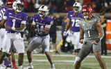 Louisville's Momo Sanogo celebrates a great defensive play against James Madison Nov. 5, 2022