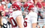 Alabama TE Josh Cuevas and QB Ty Simpson