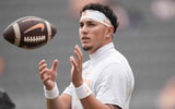 Caitie McMekin/News Sentinel / USA TODAY NETWORK via Imagn Images | Tennessee quarterback Joey Aguilar (6) warms up before a college football game between Tennessee and ETSU at Neyland Stadium in Knoxville, Tennessee, on August 30, 2025.