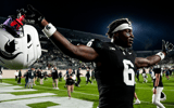 Michigan State wide receiver Nick Marsh (6) celebrates a double-overtime victory over Boston College at Spartan Stadium. - Brendan Mullin, USA TODAY Sports