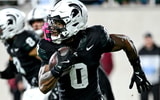 Michigan State's Alante Brown returns a punt for a big gain against Boston College during the second quarter on Saturday, Sept. 6, 2025, at Spartan Stadium in East Lansing. - Nick King, USA TODAY Sports
