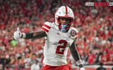 Nebraska football WR Jacory Barney Jr. during the Huskers' season-opening win over Cincinnati at Arrowhead Stadium