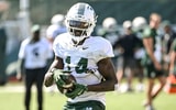 Michigan State's Malcolm Bell catches a ball during football practice on Monday, Aug. 11, 2025, in East Lansing. - Nick King, USA TODAY Sports