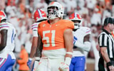 Brianna Paciorka/News Sentinel / USA TODAY NETWORK via Imagn Images | Tennessee defensive lineman Jaxson Moi (51) celebrates after a touchdown by Tennessee running back Dylan Sampson (6) during a game between Florida and Tennessee in Neyland Stadium, in Knoxville, Tenn., Saturday, Oct. 12, 2024.